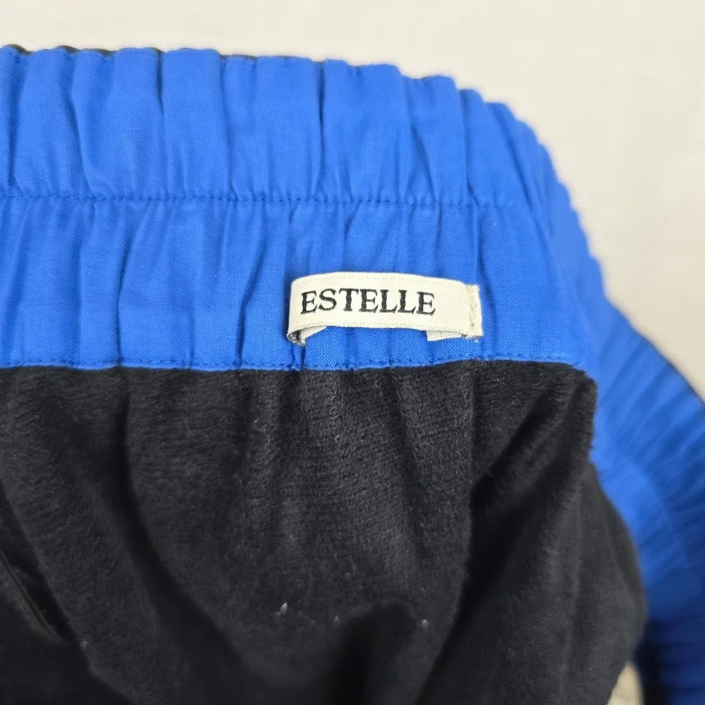 Scotch &‎ Soda Estelle Navy Blue Faux Leather Elastic Waist Tapered Pants Large